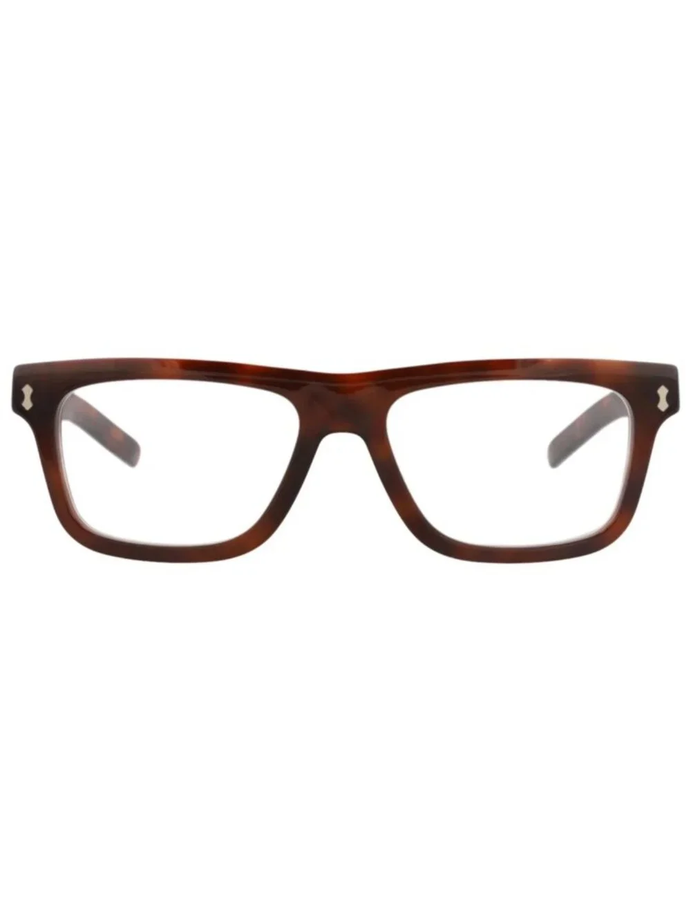 New Gucci Women's Eyeglasses Mens Square Rectangle Havana Havana Transparent